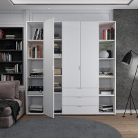 Комплект Doros Гелар с 2 Этажерками Белый 3 ДСП 192.6х49.5х203.4 (42005035)