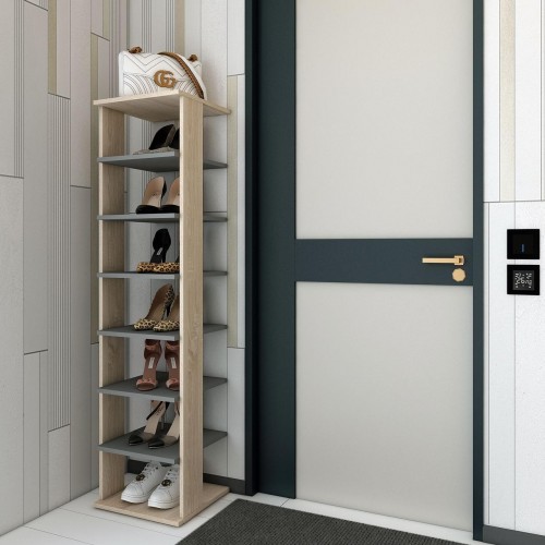 Полочка для обуви Doros Паоло Дуб Сонома/Графит 38.4х38.4х153.4 (41516042)