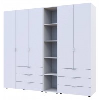 Комплект Doros Гелар з Этажеркою Белый 2+3 ДСП 231.9х49.5х203.4 (42005032)