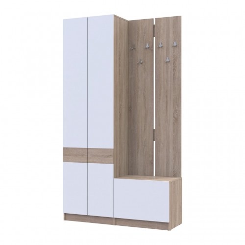 Прихожая Doros Сола 1+3 Doros Дуб Сонома/Белый ДСП 120х40х215 (42005149)
