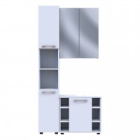 Комплект для ванной комнаты Doros Мира Белый ДСП 84х33х183.5 (41510133)