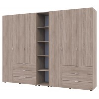 Комплект Doros Гелар с Этажеркой Дуб сонома 3+3 ДСП 270.6х49.5х203.4 (42005052)