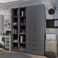 Комплект Doros Гелар з 2 Этажерками Графит 2 ДСП 153.9х49.5х203.4 (42005055)