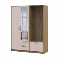 Шкаф для одежды Doros Ронди с вешалкой и зеркалом Дуб Артизан/Кашемир 2 ДСП 142х52х195 (42005270)