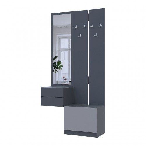 Прихожая Doros Сола 2+3 Doros Графит/Серый ДСП 105х40х215 (42005151) Прихожая Doros Сола 2+3 Doros Графит/Серый ДСП 105х40х215 (42005151)
