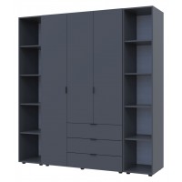 Комплект Doros Гелар с 2 Этажерками Графит 3 ДСП 192.6х49.5х203.4 (42005060)