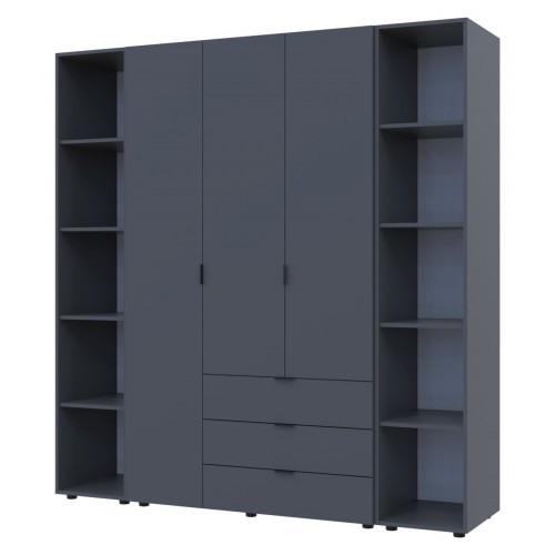 Комплект Doros Гелар с 2 Этажерками Графит 3 ДСП 192.6х49.5х203.4 (42005060)