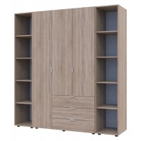 Комплект Doros Гелар с 2 Этажерками Дуб сонома 3 ДСП 192.6х49.5х203.4 (42005049)