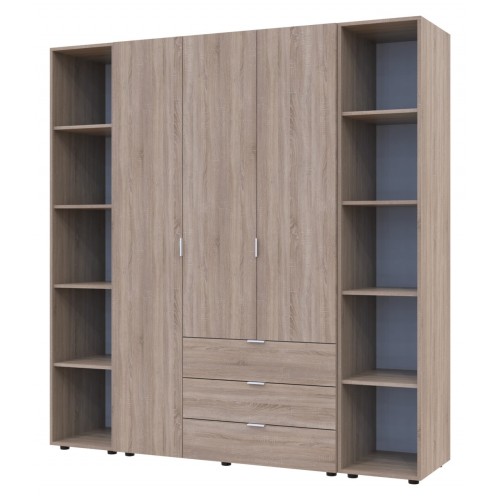 Комплект Doros Гелар с 2 Этажерками Дуб сонома 3 ДСП 192.6х49.5х203.4 (42005049)