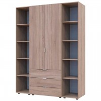 Комплект Doros Гелар з 2 Этажерками Дуб Сонома 2 ДСП 153.9х49.5х203.4 (42005045)