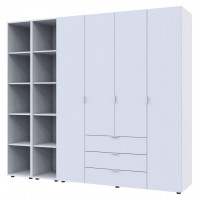 Комплект Doros Гелар с 2 Этажерками Белый 4 ДСП 231.4х49.5х203.4 (42005039)
