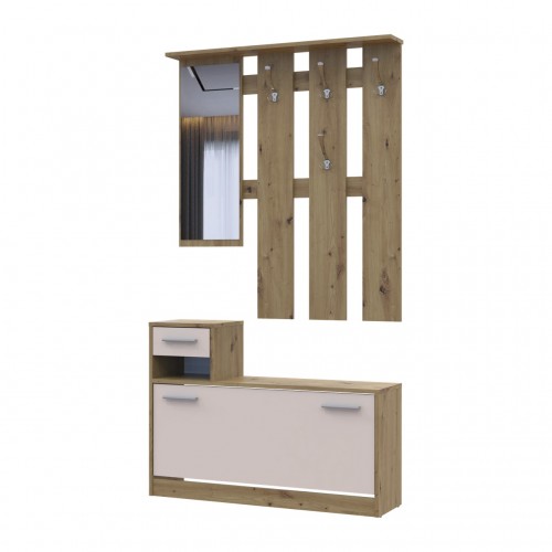 Прихожая Doros Alice Дуб Эвок/Кашемир 1 зеркало 100х27х182.9 (44900360)