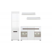 Набор мебели в гостиную Ацтека (Амелия) N77778 Белый / белый глянец ВМК (БРВ) Украина
