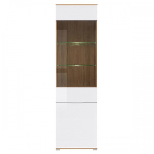 Витрина с подсветкой Злата REG1W1D Дуб тахо / белый матовый ВМК (БРВ) Украина