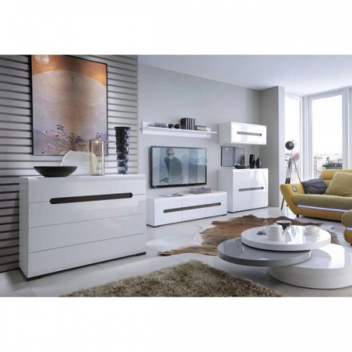 Набор мебели в гостиную Ацтека N77813 Белый / белый глянец ВМК (БРВ) Украина