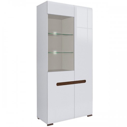 Витрина Ацтека REG1W1D/21/9 с подсветкой Белый / белый глянец ВМК (БРВ) Украина