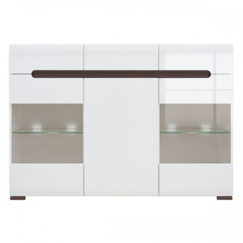 Тумба Ацтека KOM2W1D3S/10/15 N с подсветкой Белый / белый глянец ВМК (БРВ) Украина