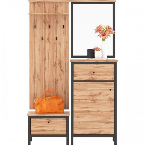 Набор мебели в прихожую Чос N9963 Дуб Тахо / черный Гербор (Gerbor) Украина Набор мебели в прихожую Чос N9963 Дуб Тахо / черный Гербор (Gerbor) Украина