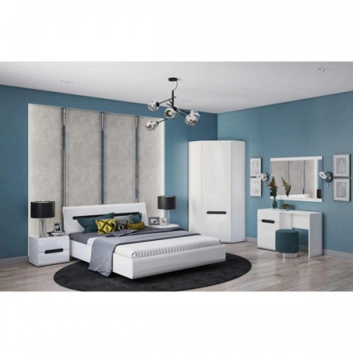 Набор мебели в спальню Ацтека N77790 Белый / белый глянец ВМК (БРВ) Украина