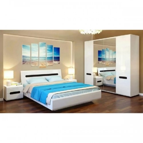 Набор мебели в спальню Ацтека N77817 Белый / белый глянец ВМК (БРВ) Украина