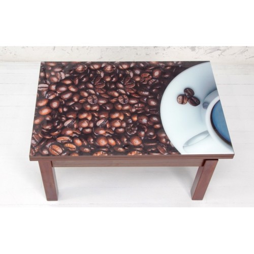 Стіл-трансформер Флай зі склом "Кава" (Темний горіх)