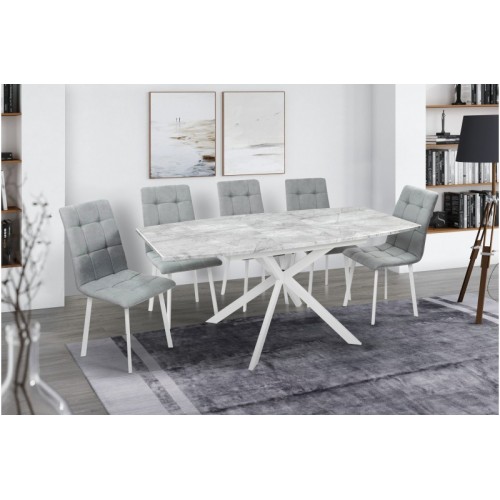 СТІЛ ОБІДНІЙ РІЧАРД (БІЛИЙ/Базальт)