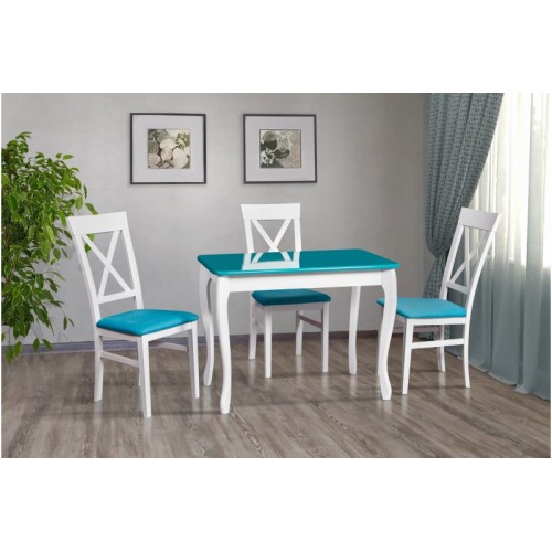 СТІЛ ОБІДНІЙ СМАРТ (БІЛИЙ/БІРЮЗА)