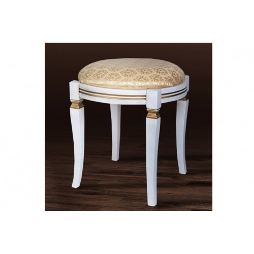 Банкетка кругла (білий/патина)