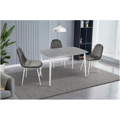 Стіл обідній Кіпарис (Білий/Сірий Мармур)