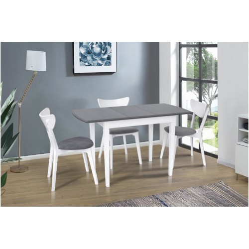 СТІЛ ОБІДНІЙ КАРАТ (СІРИЙ/БІЛИЙ)