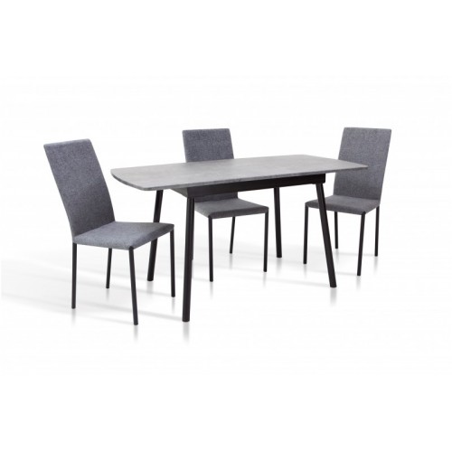 СТІЛ ОБІДНІЙ СОЛО (ЧОРНИЙ/Т.СІРИЙ)