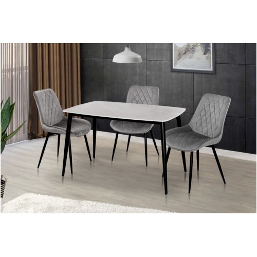 СТІЛ ОБІДНІЙ КІПАРИС (ЧОРНИЙ/СІРИЙ МРАМОР)