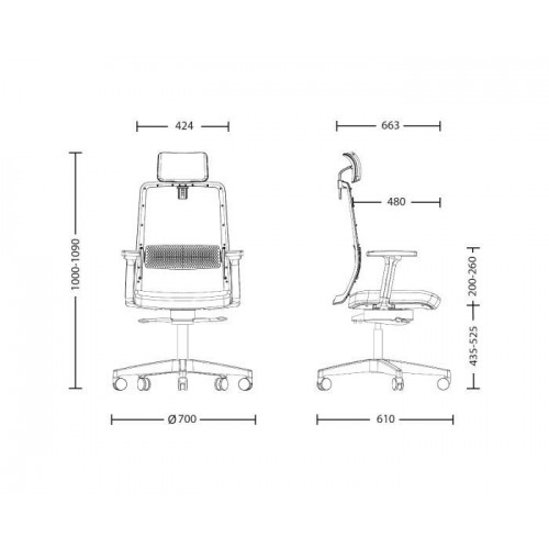 Кресло FRAME R HR black SFB AL70