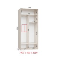 Шкаф-купе 100х60х225 ЛЮКС 2 фасада Шкаф-купе 100х60х225 ЛЮКС 2 фасада