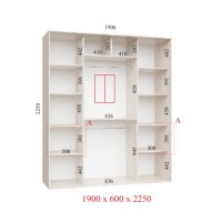 Шкаф-купе 190х60х225 УЛЬТРА - 2 фасада