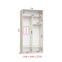 Шкаф-купе 110х60х225 ЛЮКС 2 фасада Шкаф-купе 110х60х225 ЛЮКС 2 фасада