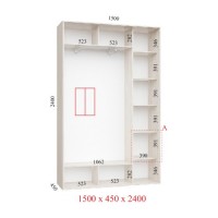 Шкаф-купе 150х45х240 СТАНДАРТ - 2 фасада