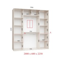 Шкаф-купе 200х60х225 УЛЬТРА - 2 фасада