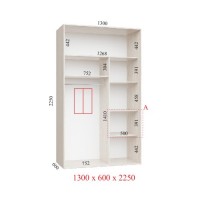 Шкаф-купе 130х60х225 УЛЬТРА - 2 фасада Шкаф-купе 130х60х225 УЛЬТРА - 2 фасада