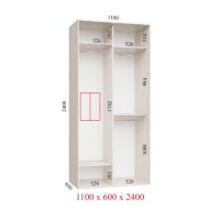 Шкаф-купе 110х60х240 УЛЬТРА - 2 фасада Шкаф-купе 110х60х240 УЛЬТРА - 2 фасада