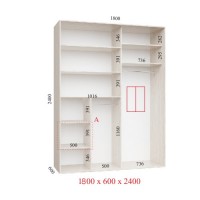 Шкаф-купе 180х60х240 ЛЮКС 2 фасада