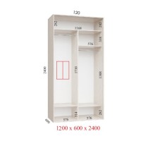 Шкаф-купе 120х60х240 ЛЮКС 2 фасада Шкаф-купе 120х60х240 ЛЮКС 2 фасада