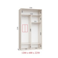 Шкаф-купе 120х60х225 ЛЮКС 2 фасада Шкаф-купе 120х60х225 ЛЮКС 2 фасада