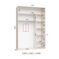 Шкаф-купе 160х60х240 УЛЬТРА - 2 фасада