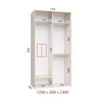 Шкаф-купе 120х60х240 УЛЬТРА - 2 фасада Шкаф-купе 120х60х240 УЛЬТРА - 2 фасада