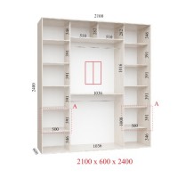 Шкаф-купе 210х60х240 УЛЬТРА - 2 фасада