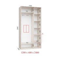Шкаф-купе 120х60х240 СТАНДАРТ - 2 фасада
