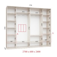 Шкаф-купе 270х60х240 УЛЬТРА - 3 фасады