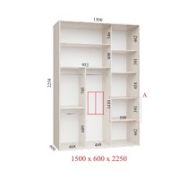 Шкаф-купе 150х60х225 ЛЮКС 2 фасада