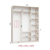 Шкаф-купе 180х60х240 УЛЬТРА - 2 фасада